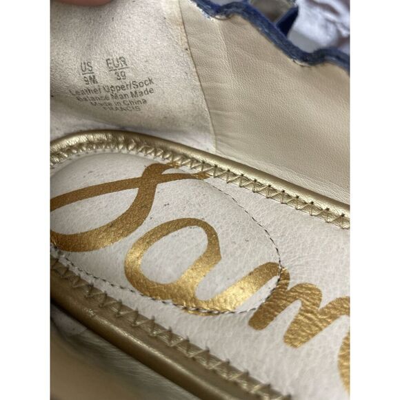 Sam Edelman Frances Blue Suede Leather Slip On Scalloped Flats Women Sz 9M US/39 - Picture 7 of 16